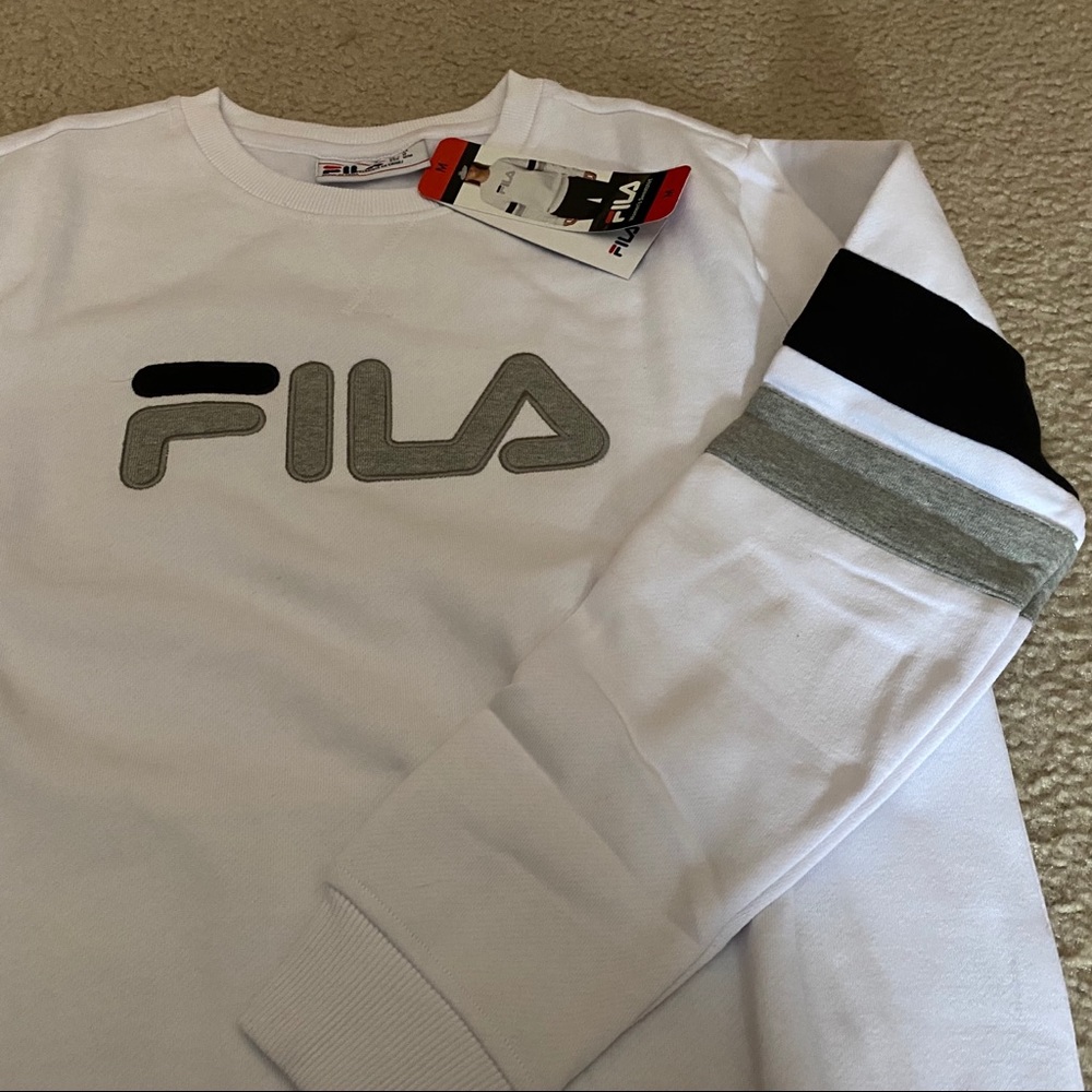 Women's Fila Crewneck Sweatshirt - White - Picture 3 of 7